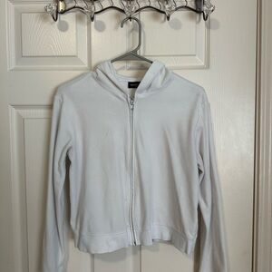 White Zip-Up Hoodie - Classic Lightweight